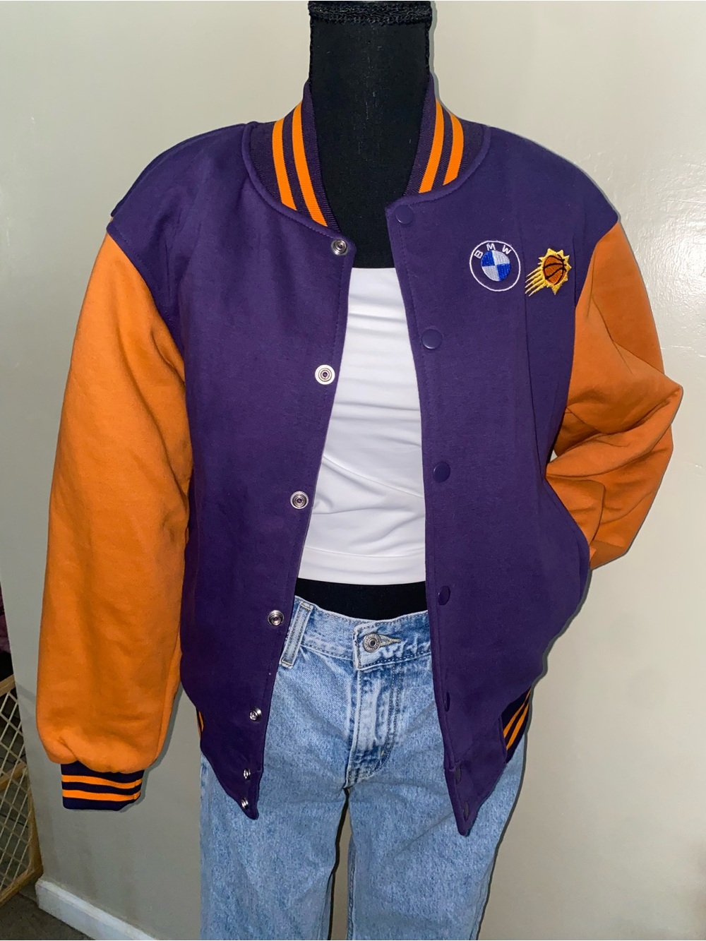 BMW Purple and Orange Varsity Jacket - Men's